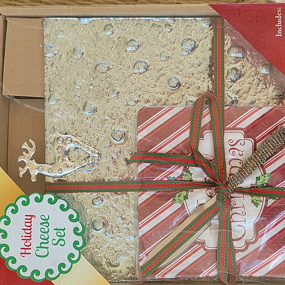 Christmas holiday cheese board set 3 piece - Picture 5 of 7
